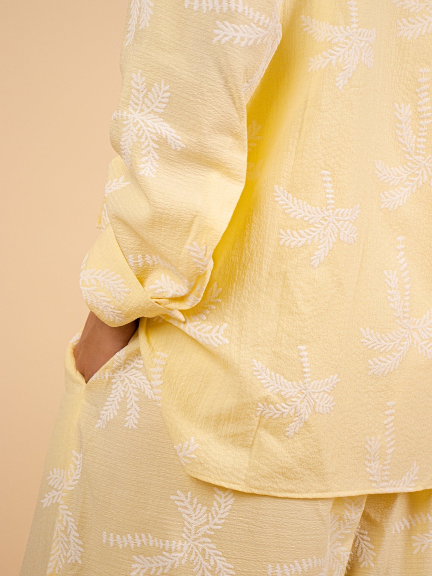 Butter yellow wide leg set
