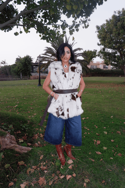 Animal Print Fur Vest
