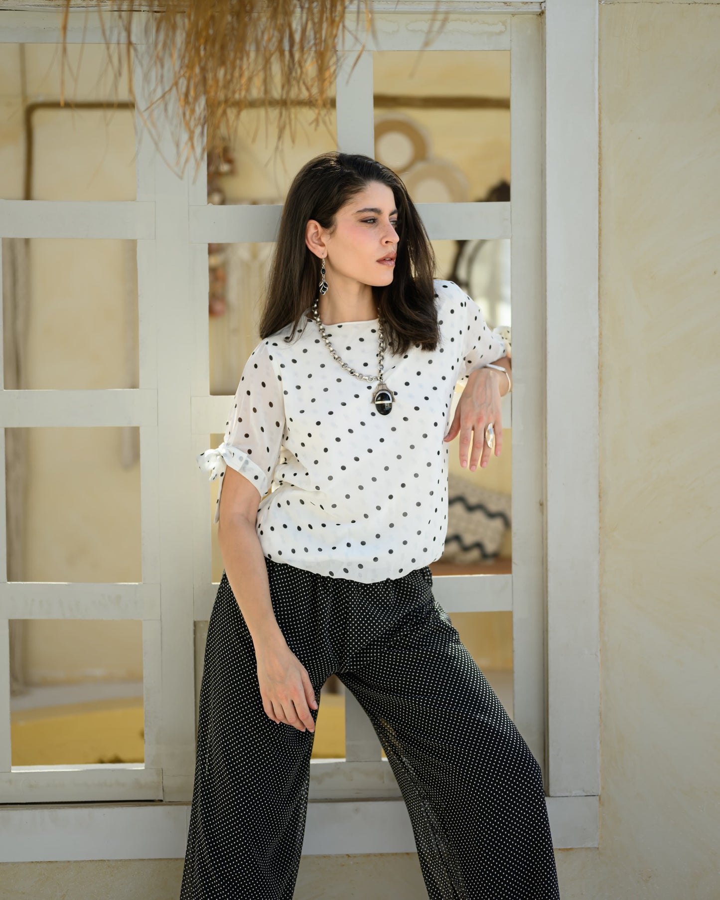 The Polka Chiffon Set