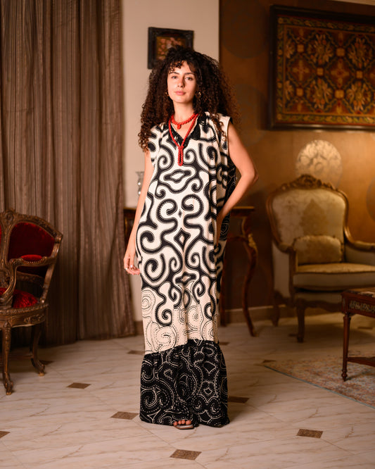 " Yin Yang " Maxi Linen Dress