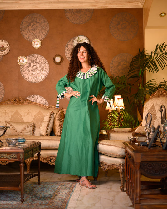 Emerald Green Poplin Maxi Dress