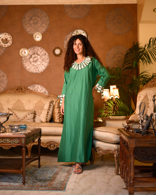 Emerald Green Poplin Maxi Dress