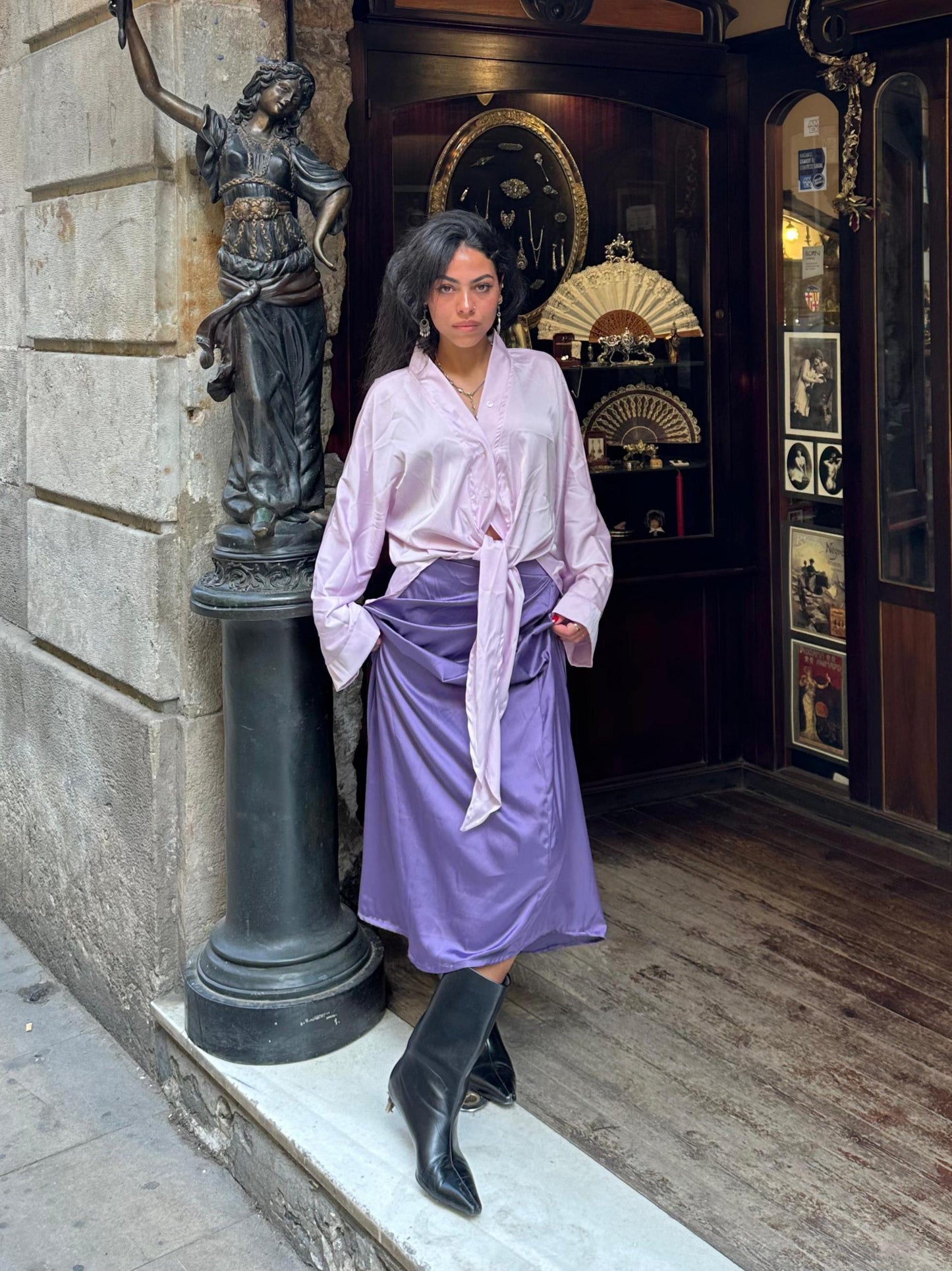 Lilac Satin Set