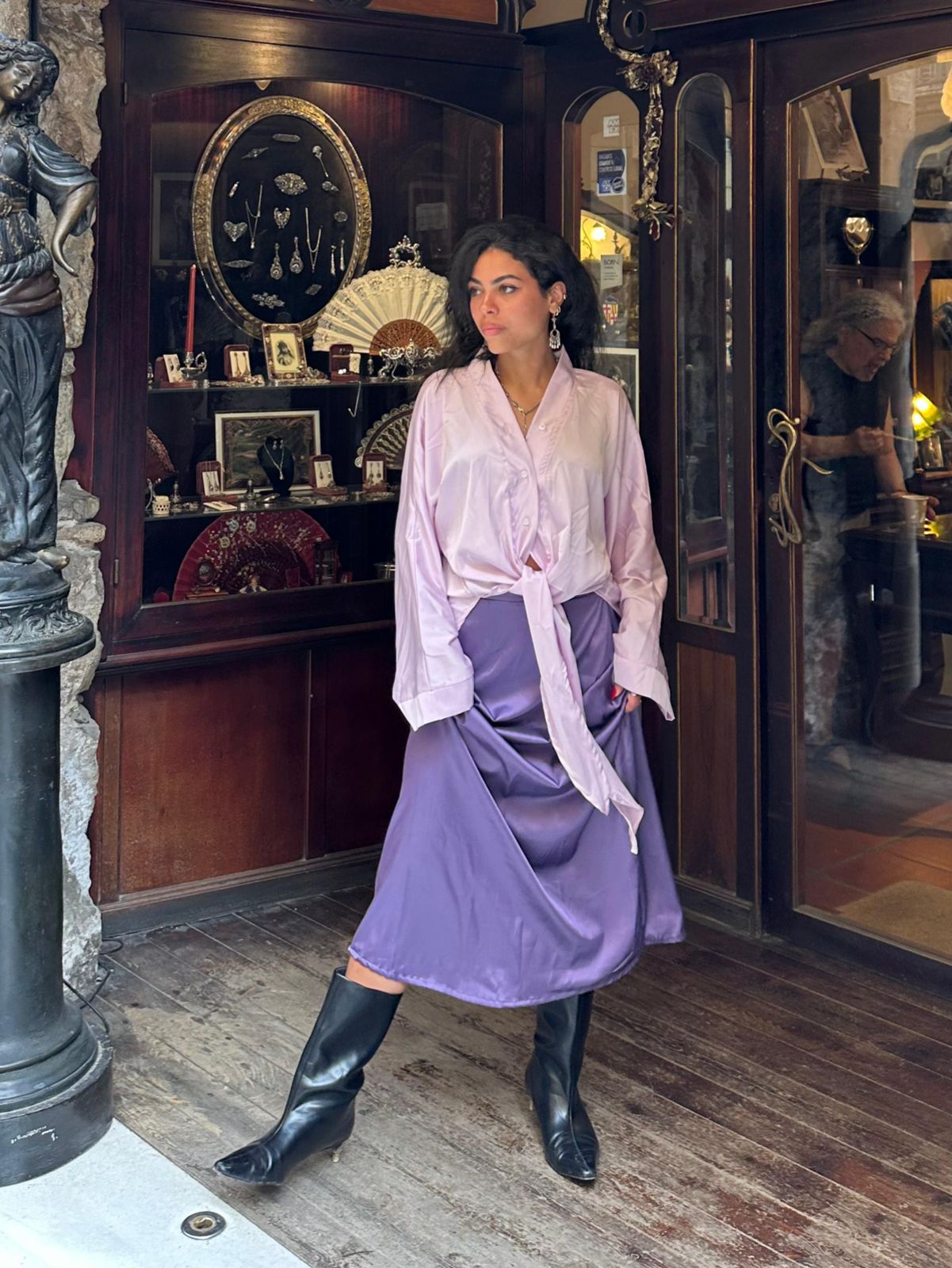 Lilac Satin Set