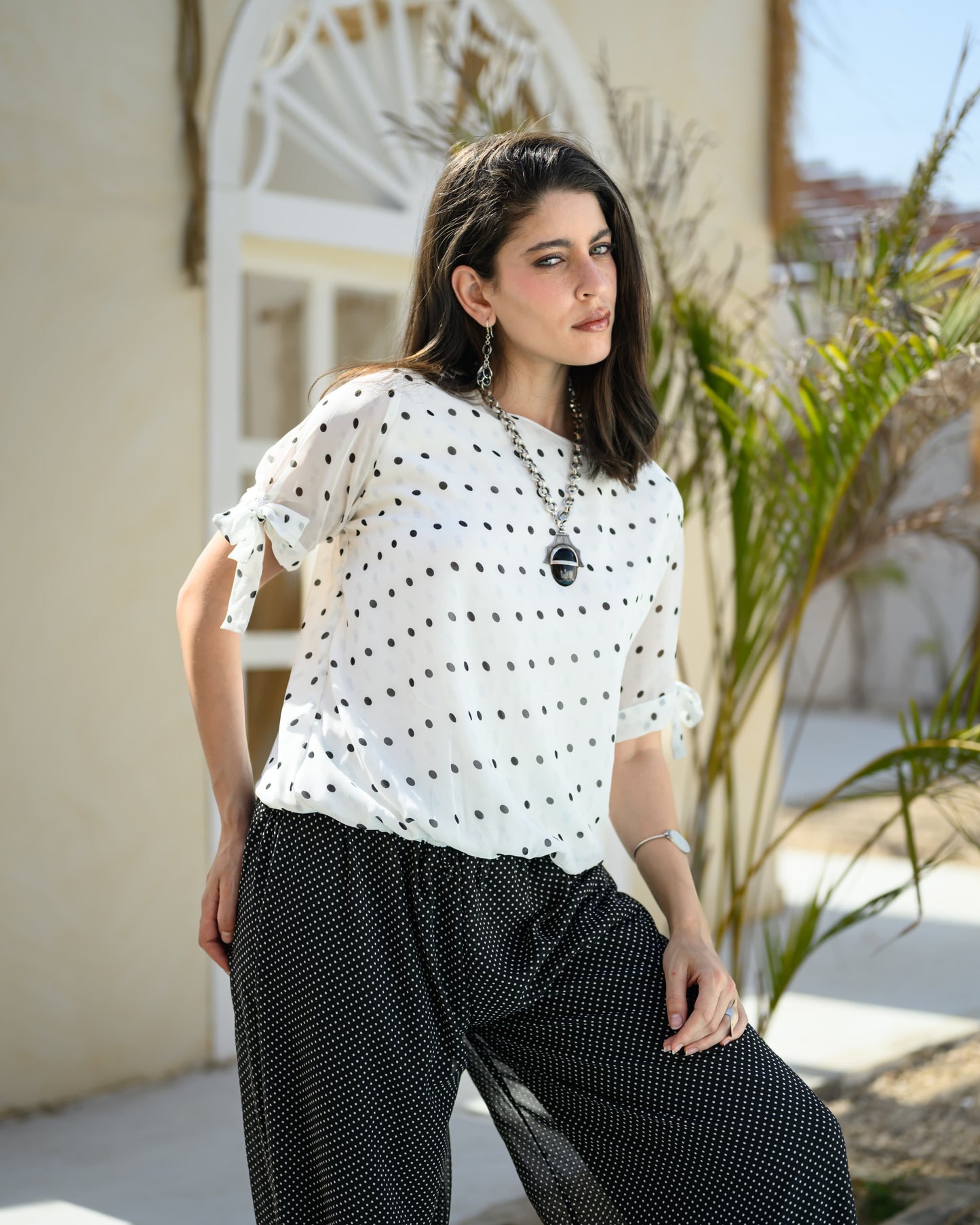 The Polka Chiffon Set